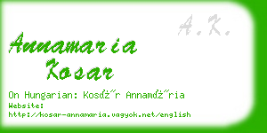 annamaria kosar business card